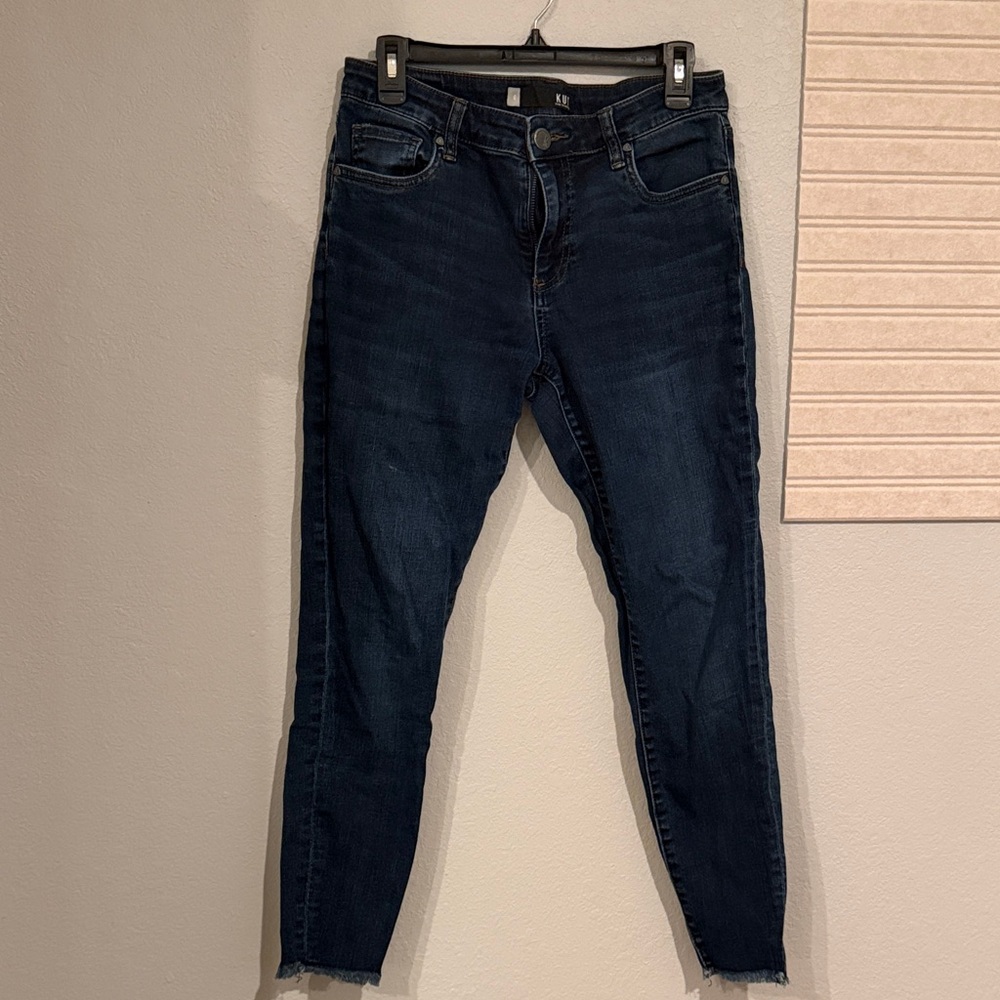 Kut from the Kloth Dark Wash Cropped High-Rise Skinny Jeans
